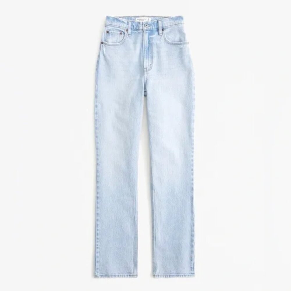Abercrombie The '90s Straight Ultra High Rise Jeans Light Wash Size 31/12
